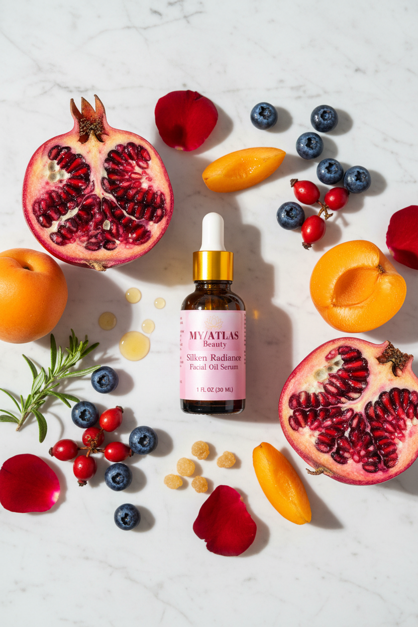 Luxury Ingredient Flat Lay - Silken Radiance